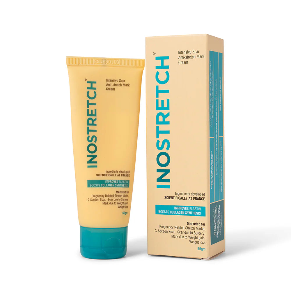 Lifezen Inostretch Stretch Mark Cream 60gm | Reduce Stretch Marks & Scars with Rutin, Shea Butter, Two Peptides, Coconut oil, Sunflower seed oil, Green Bean seed extract | Paraben Free & Dermatologist Approved Stretch Mark Removal Cream (Pack of 1)