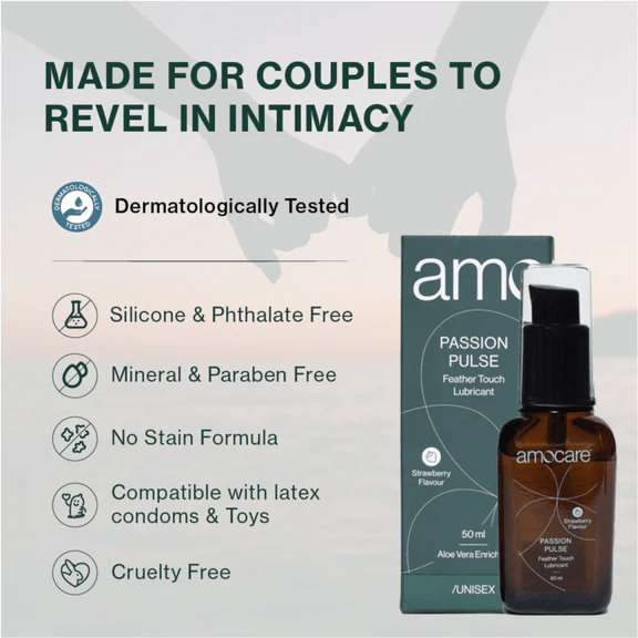 Amocare Passion Pulse Feather Touch Lubricant Strawberry - 50ml