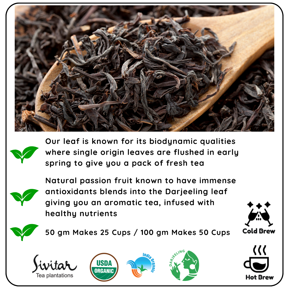 Radhikas Fine Teas Hormonal Balance Passion Fruit Darjeeling Leaf - 50gm