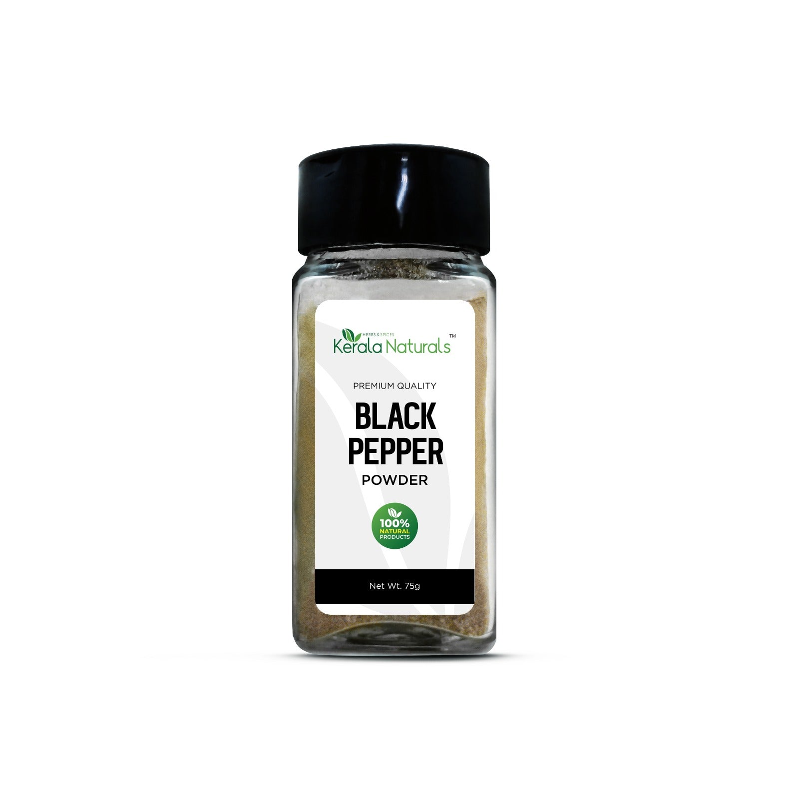 Kerala Naturals Black Pepper Powder 75g Bottle - Organic Ground Black Pepper