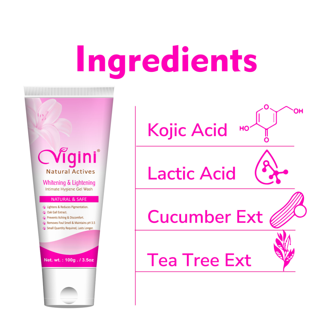 Vigini Whitening Lightening Intimate Feminine Hygiene Gel Wash for Women