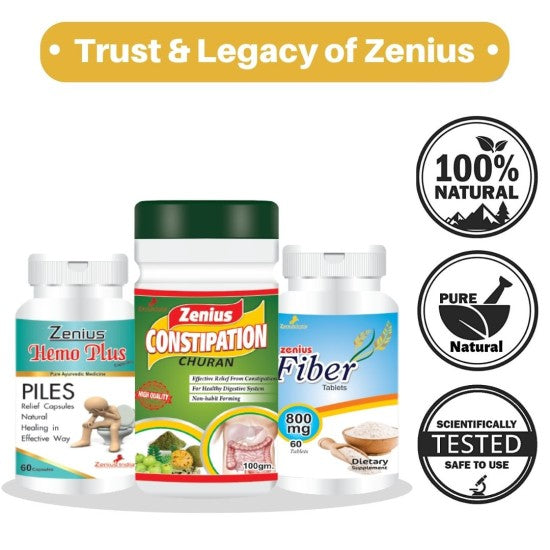 Zenius Piles Care Kit - Ayurvedic Medicine - Powder, Tablet & Caspule