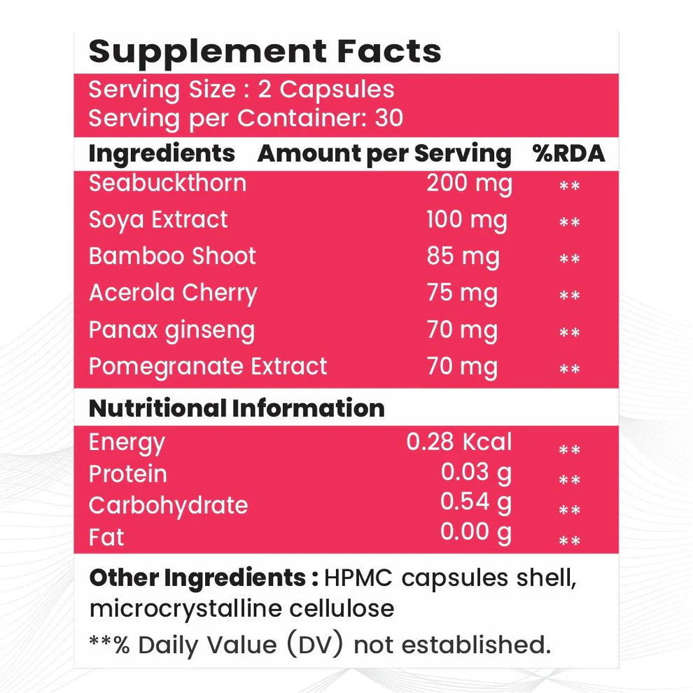 Raskam Plant Blased Collagen-60 capsules Supports Natural Collagen Formation & Skin Regeneration