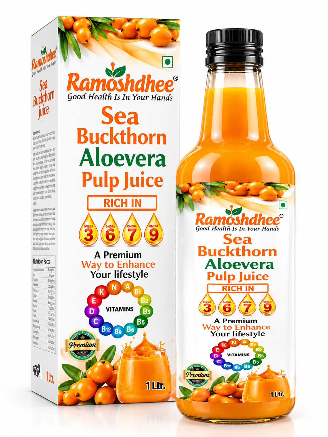 Ramoshdhee Sea Buckthorn Aloe Vera Pulp Juice 1L