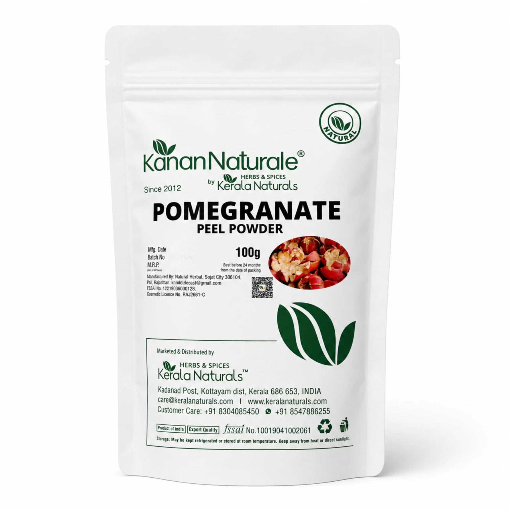Kerala Naturals 100% Pure Pomegranate Powder - 100gms