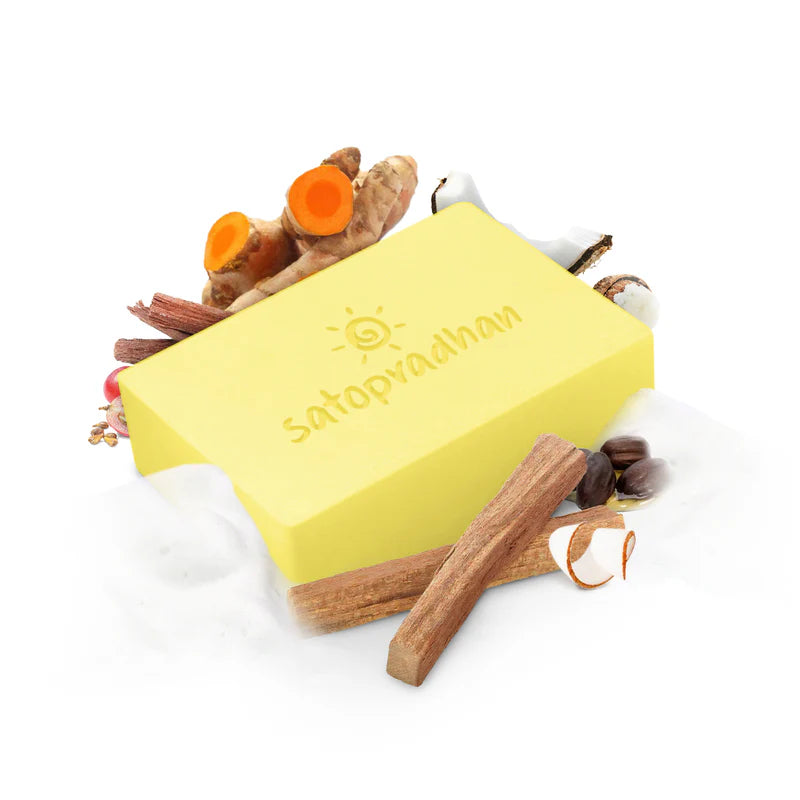 Satopradhan Anti-Ageing Haldi Chandan Soap 90g - Cold Processed Handmade Organic Vegan & Natural Soap