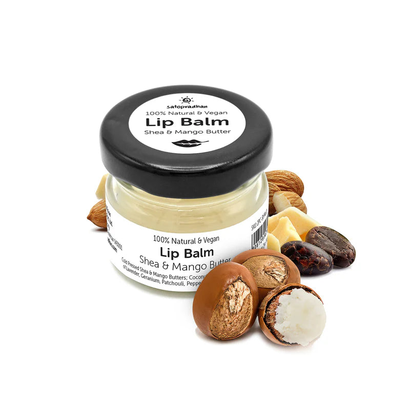 Satopradhan Lip Balm Shea & Mango Butter 15g - Vegan with all Natural Ingredients | Lip Balm Moisturizer for Dry Lips | Suitable for Men & Women