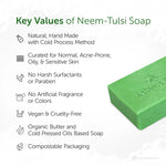 Satopradhan Clarifying Neem-Tulsi Soap 80g - Natural, Organic & Vegan - No Added Color/Synthetic Fragrances | Handmade Detan Detoxifying Pure Soap For Cleansing