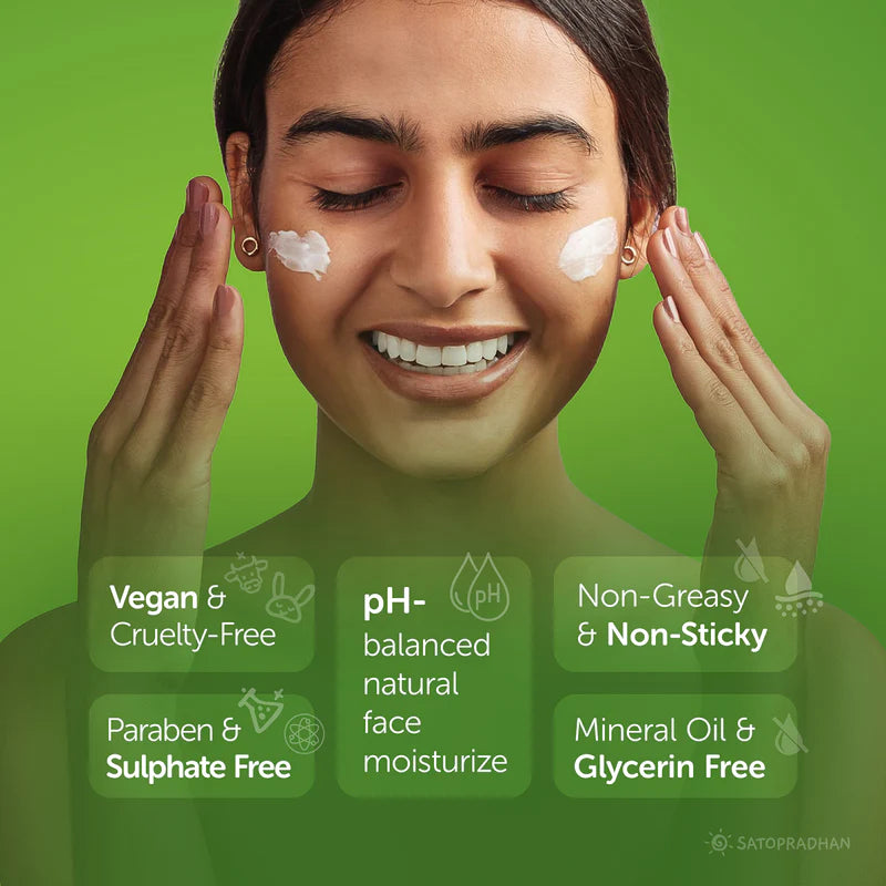 Satopradhan Aloe Face & Body Lotion 100ml | Lightweight & Non Sticky Moisturiser | Face & Body Cream | Natural, Pure & Vegan | Natural Face Lotion| Natural Moisturizer for Dry Skin