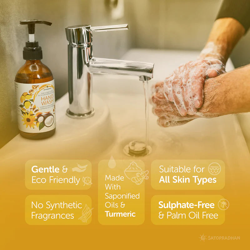 Satopradhan Natural Liquid Handwash 200ml - Organic, Hydrating & Moisturizing Hand Soap for Sensitive Skin