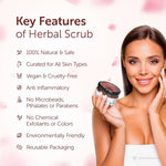 Satopradhan Rosehip & Shea Butter Exfoliating Herbal Scrub for Face & Body 150g - Natural Detan Scrub for Cleansing | Blackhead & Whitehead Remover | Dead Skin Remover | Detan Face Ubtan