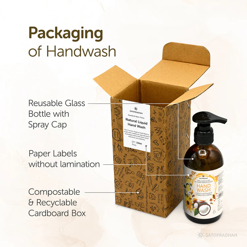 Satopradhan Natural Liquid Handwash 200ml - Organic, Hydrating & Moisturizing Hand Soap for Sensitive Skin