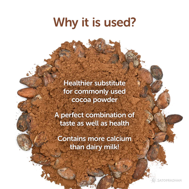 Satopradhan Unsweetened Cacao Powder 200g - 100% Pure, Natural, Raw, Organic & Healthy - Non Alkalised - Organic Chocolate Powder - Healthier Alternative to Cocoa Powder