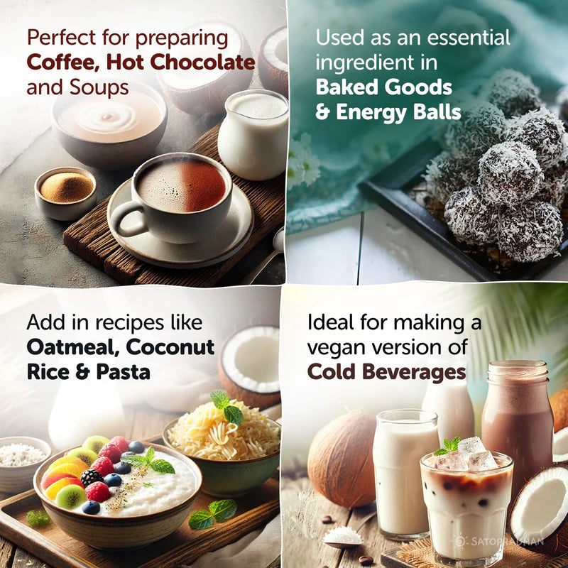 Satopradhan Coconut Mylk Powder 200g -100% Vegan & Pure | No Added Sugar or Flavour | Maltodextrin-Free.