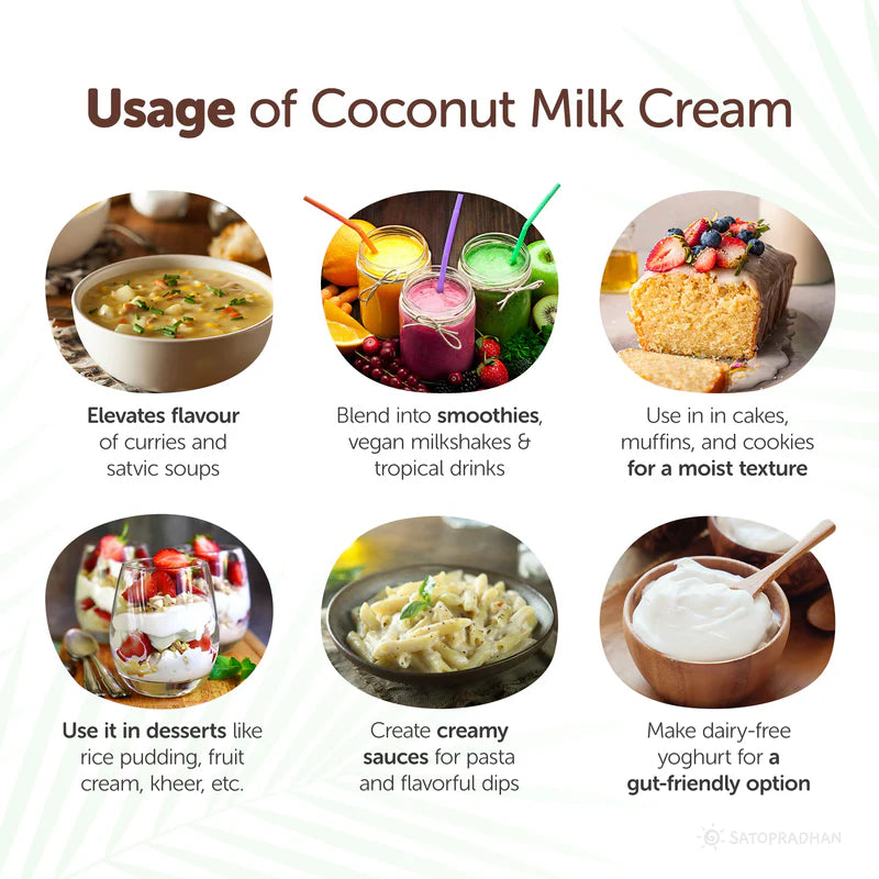 Satopradhan Unsweetened Pure Coconut Milk 400ml (18% Fat) - Made from Fresh Coconut Flesh and Water - No Added Sugar, Additives, or Emulsifiers - Dairy-Free, Lactose-Free, Vegan, and Plant-Based