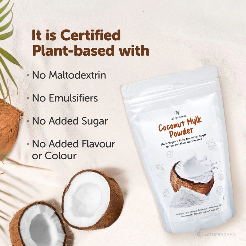 Satopradhan Coconut Mylk Powder 200g -100% Vegan & Pure | No Added Sugar or Flavour | Maltodextrin-Free.
