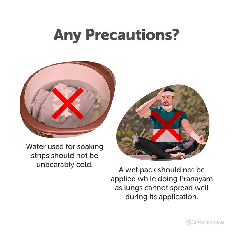 Satopradhan Therapeutic Cotton Cloth Wet Pack - Natural Detox and Healing - Thandi Patti for Headache, Fever, Fatigue, Sore Throat, Thyroid, Digestion, Cold