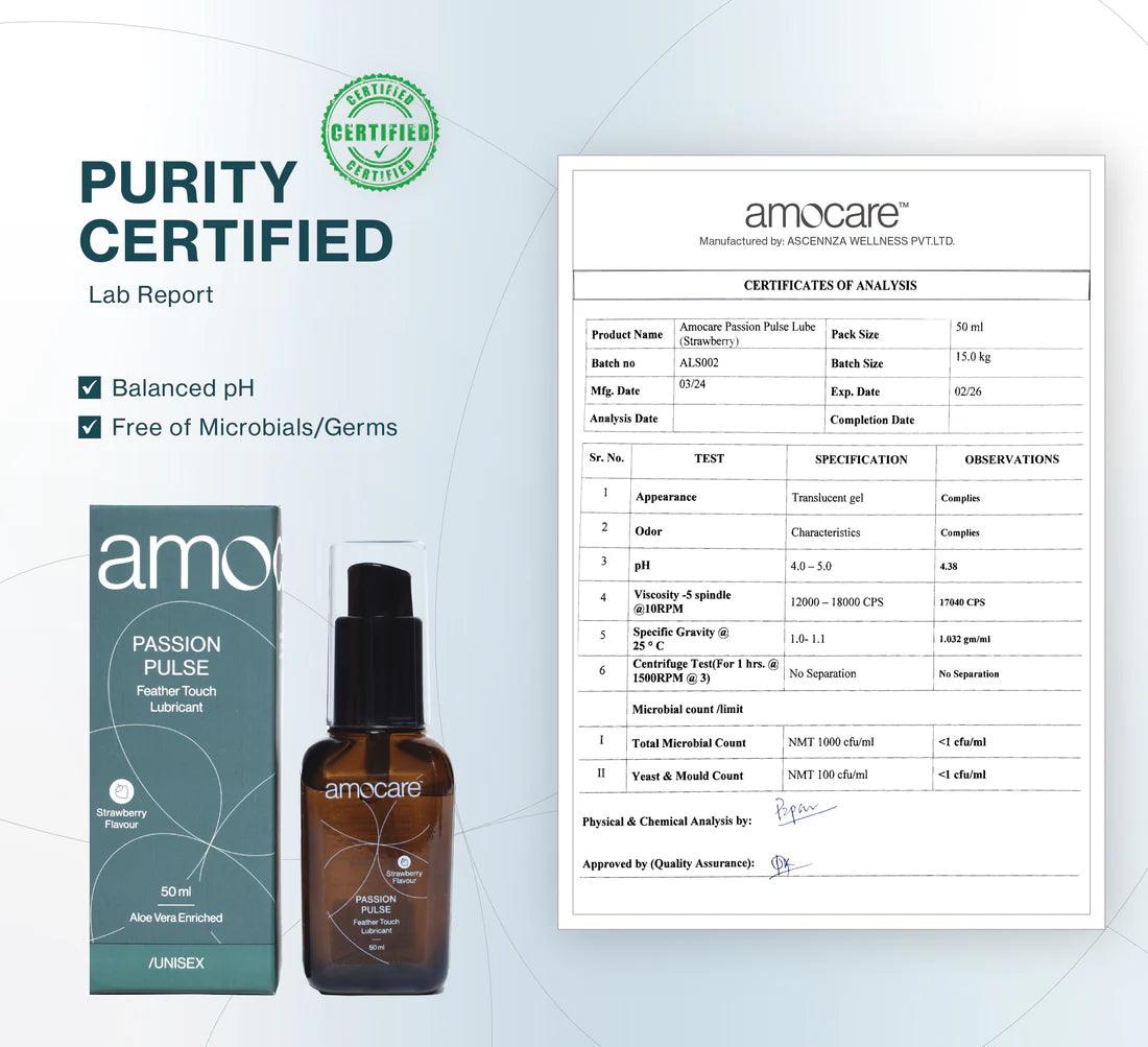 Amocare Passion Pulse Feather Touch Lubricant Strawberry - 50ml