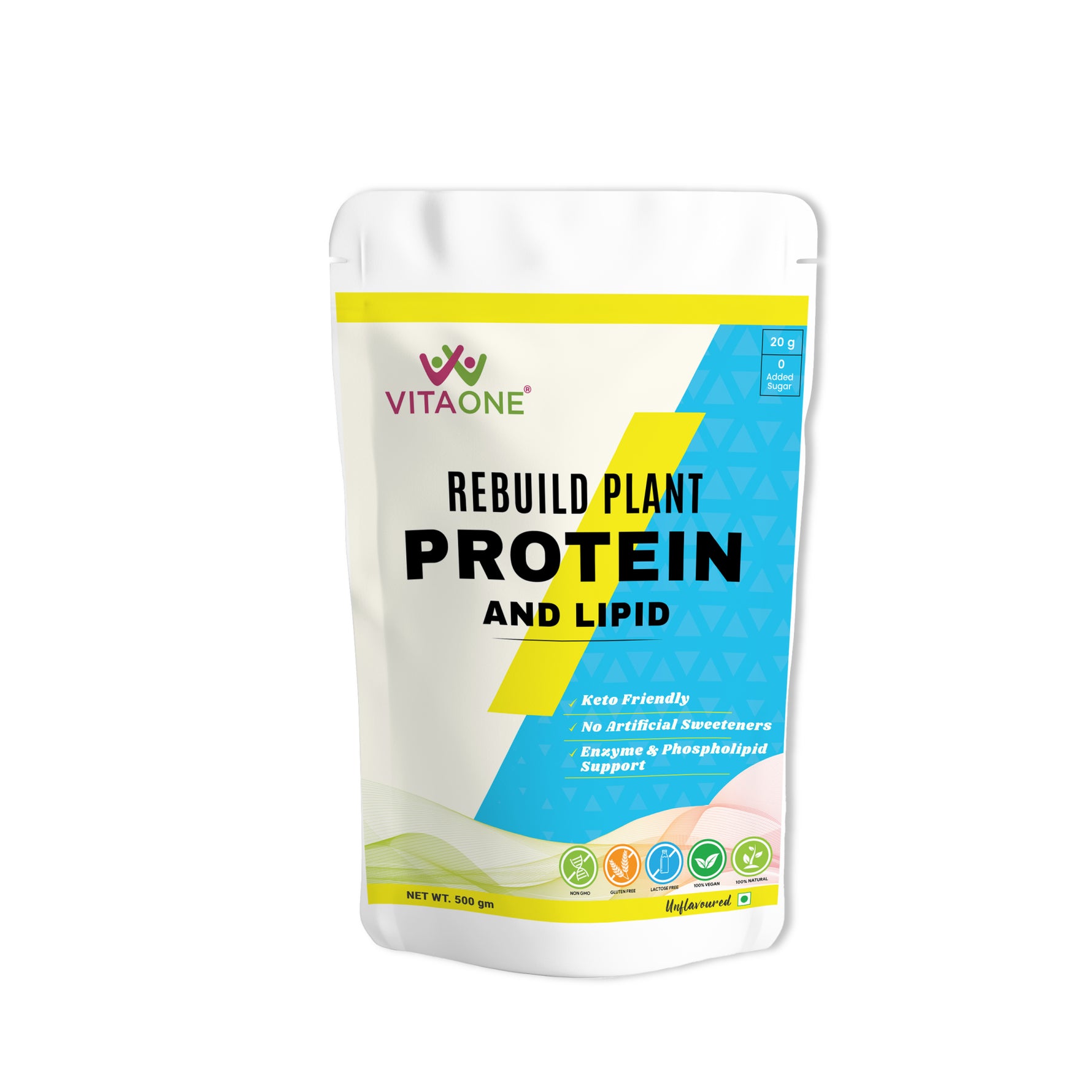 Vitaone Rebuild Plant Protein & Lipid Powder Unflavoured - 500gms