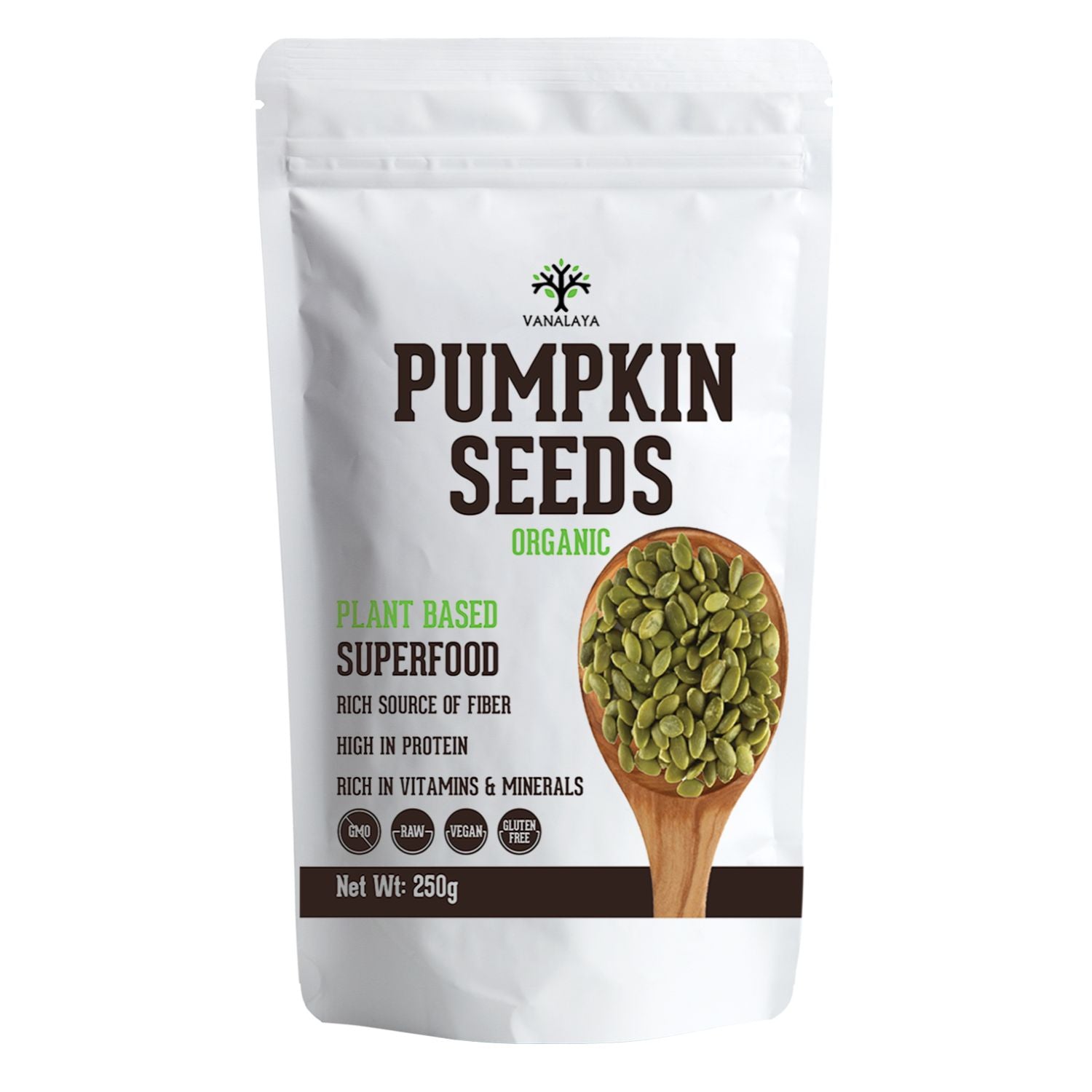 Vanalaya Organic Pumpkin Seeds Rich in Protein and Fiber Rich Superfood | Gluten Free | Vegan | Diet Snacks 250g