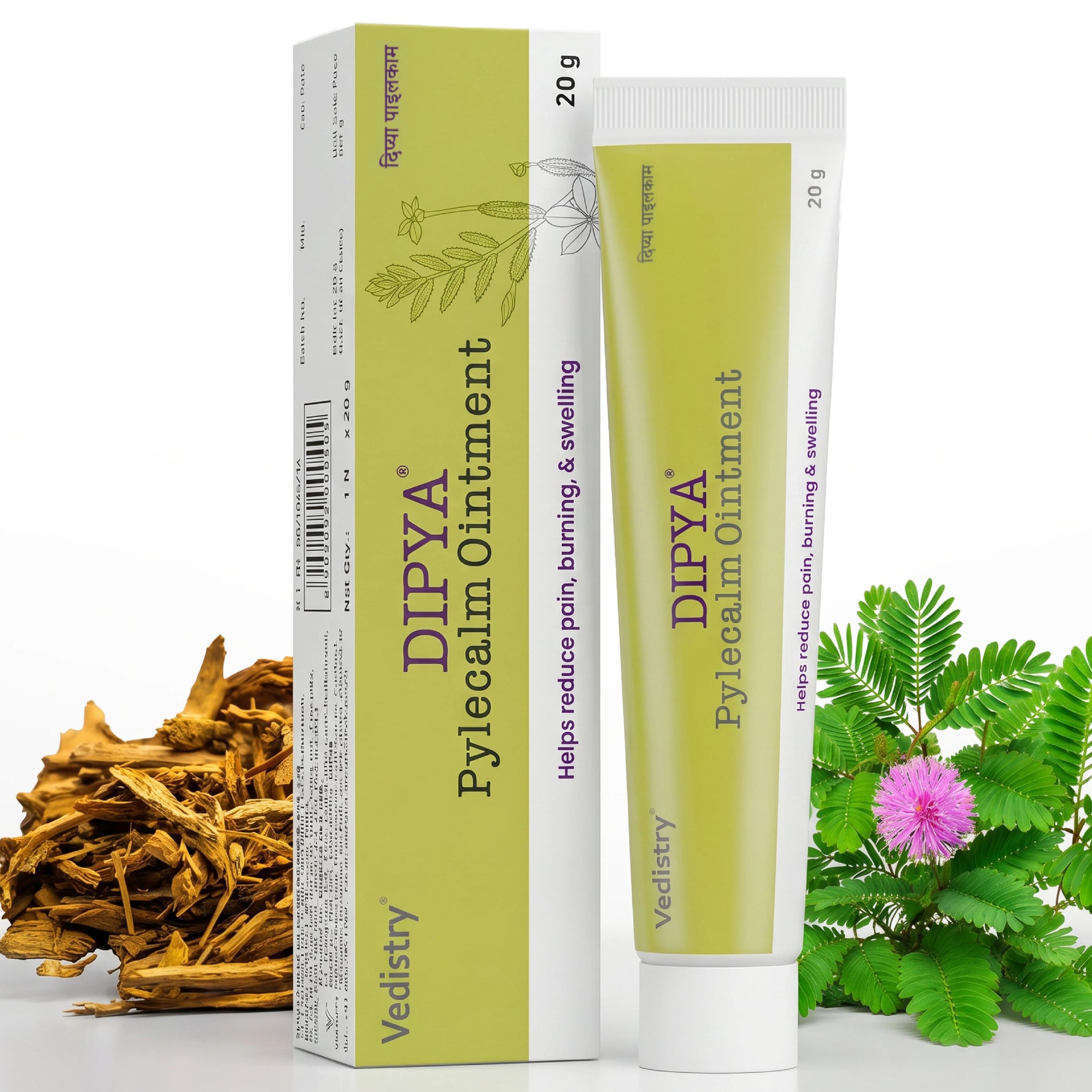 Vedistry Dipya Pylecalm Ointment 20g - Ayurvedic Piles Cream & Hemorrhoid Pain Relief