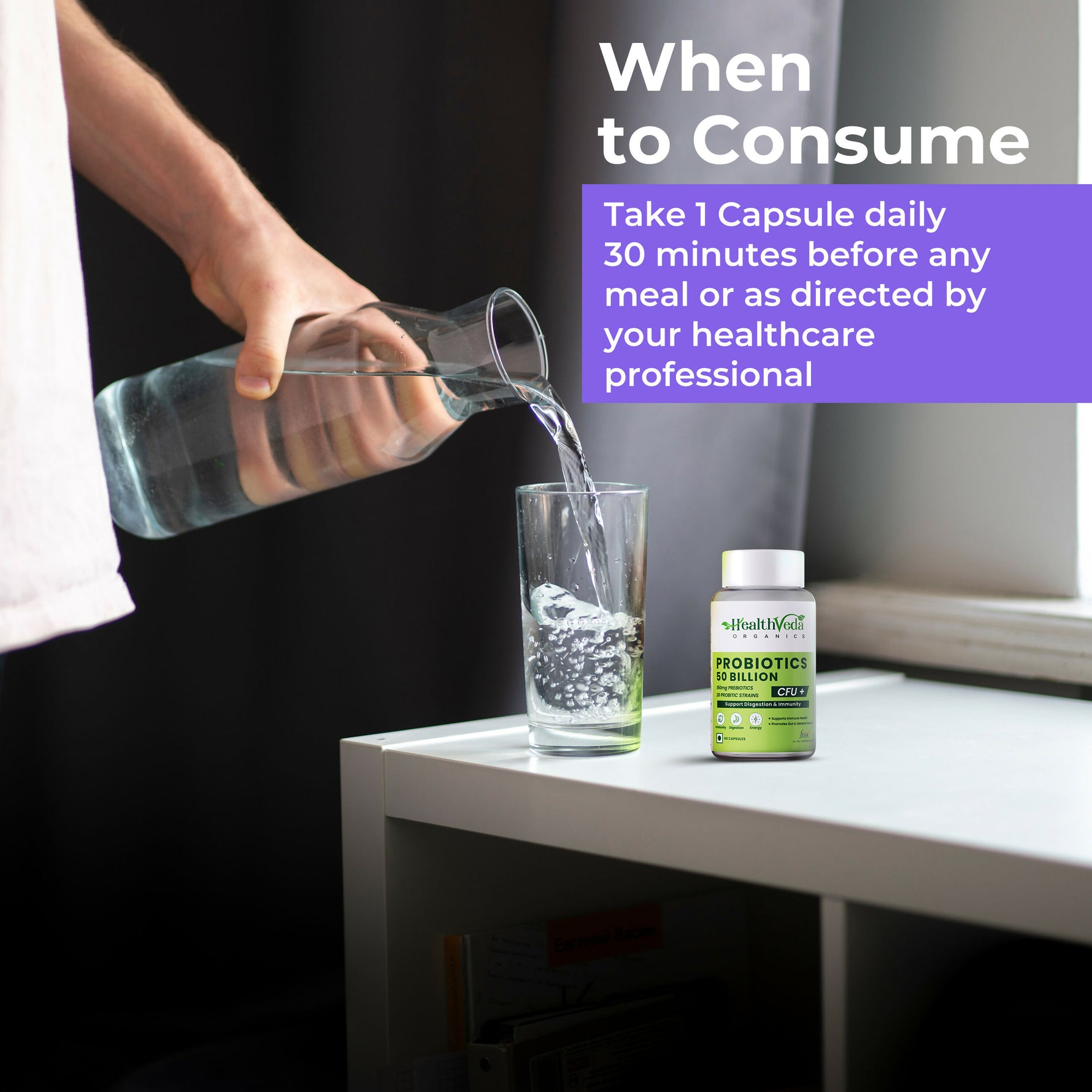 HealthVeda Probiotics 50 Billion Capsule - 60 Capsules