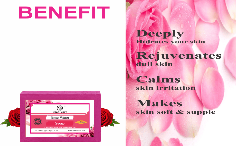 Khadi Care Herbal Rose Water Soap - 125g