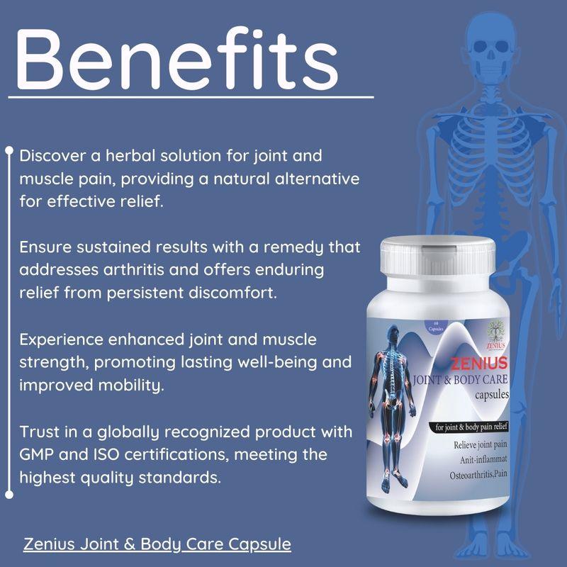 Zenius Joint & Body Care Capsules - Joint Support Capsules for Joint Support and Pain Relief - 60 Capsules