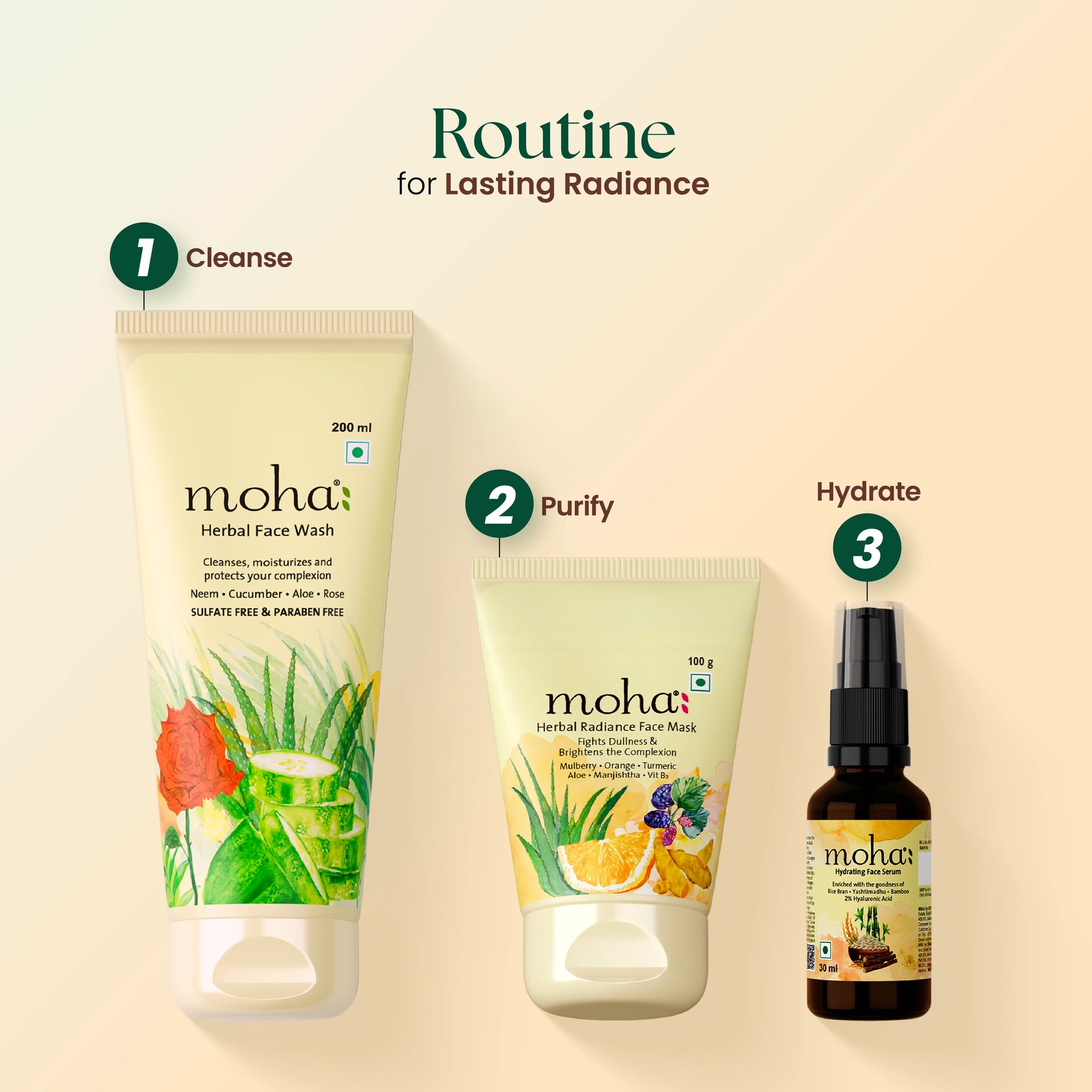 Moha: Herbal Radiance Face Mask (100g) - Ayurvedic Skin Brightening Face Pack for Glow