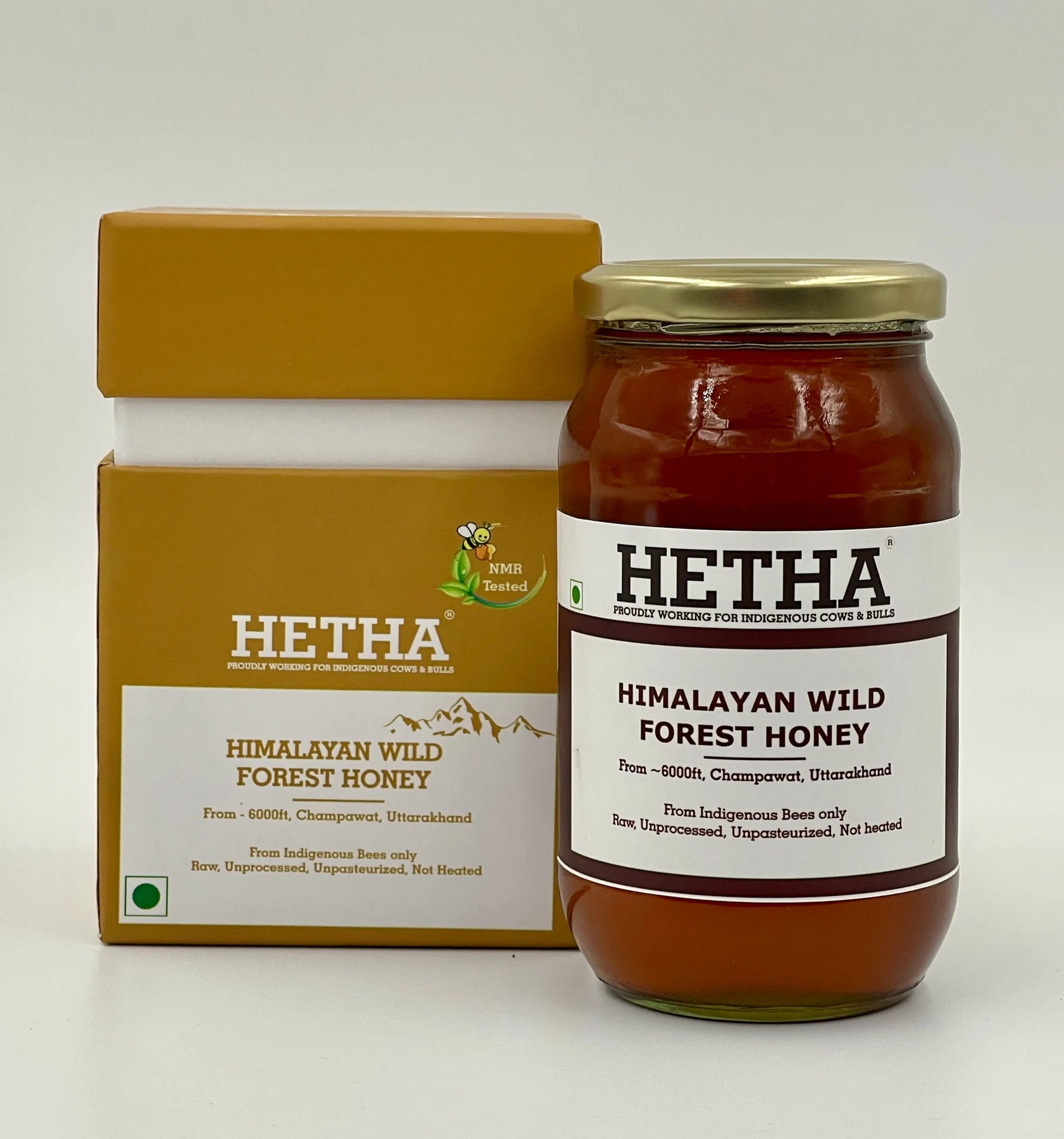 Hetha Himalayan Wild Forest Raw Honey - NMR Passed | Unprocessed | Unpasteurized - 1400gms