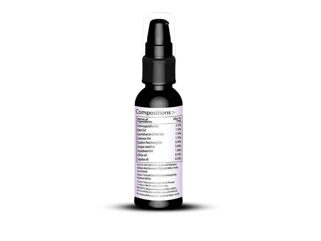 Zenius Hip Grow Oil - for Butt Enhancement and Tightening - 50ml Oil