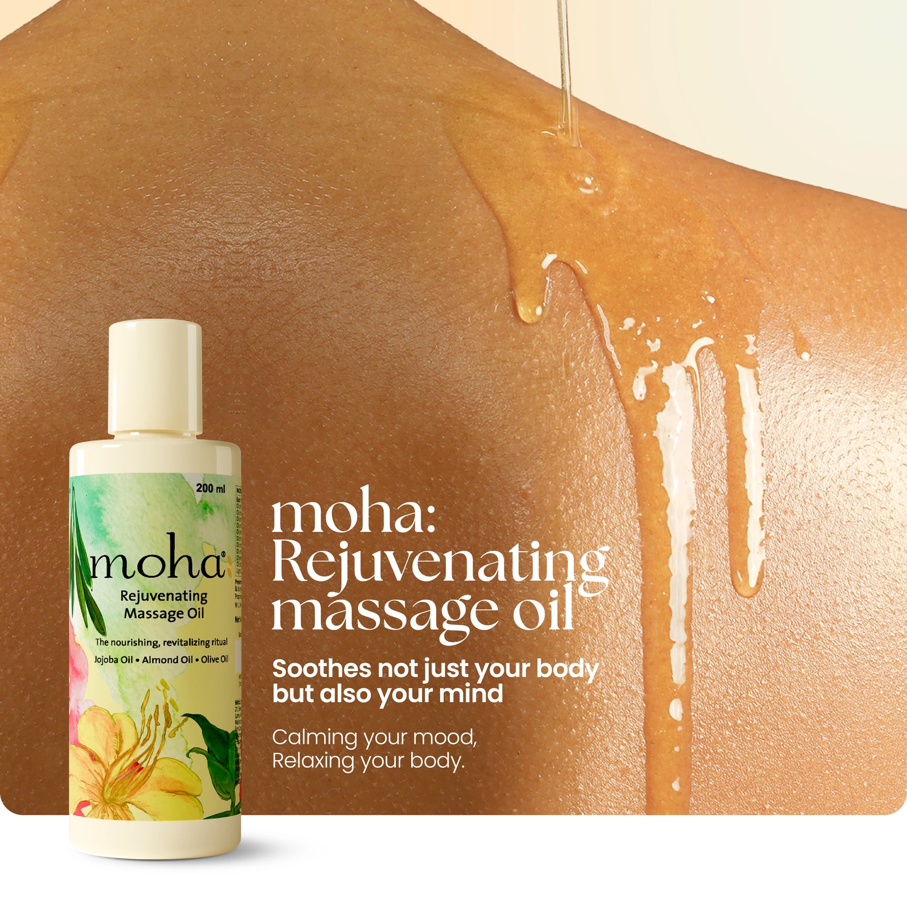 Moha: Rejuvenating Body Massage Oil (200ml)- Ayurvedic Stress & Pain Relief Oil