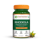 Pure Nutrition Rhodiola Rosea Root Extract (500mg) - 60 Veg Capsules | Standardized to 3% Rosavins & 1% Salidroside | Supports Energy, Focus, Relaxation & Cognitive Health