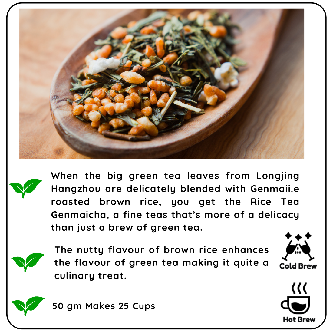 Radhikas Fine Teas Immunity Rice Genmaicha Tea (50g)