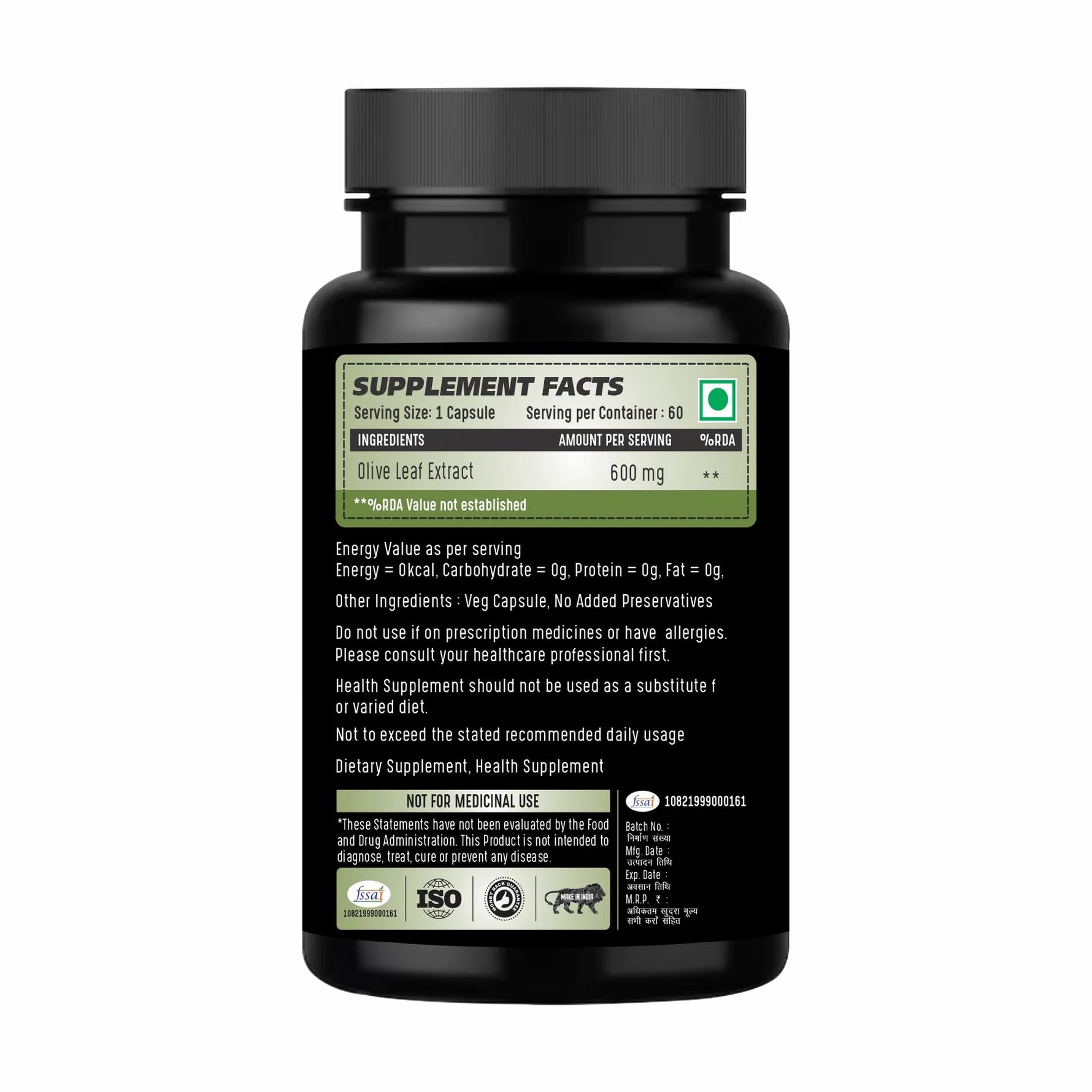 Adorreal Olive Leaf Extract Capsule | 60 Capsules