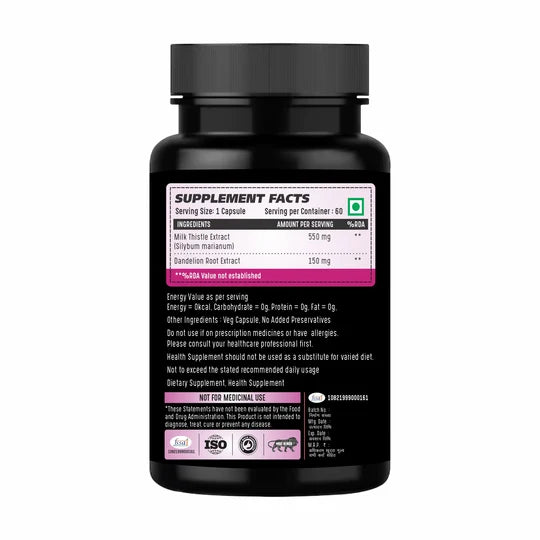 Adorreal Milk Thistle Dandelion Capsule | 60  Capsules