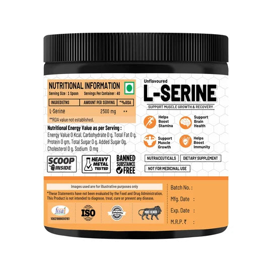 Adorreal L-Serine Powder Unflavoured - 100gm
