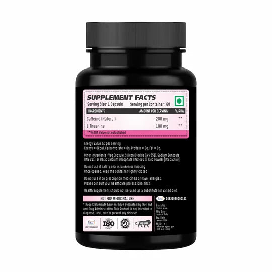 Adorreal L-Caffiene L-Theanine Capsule | 60  Capsules