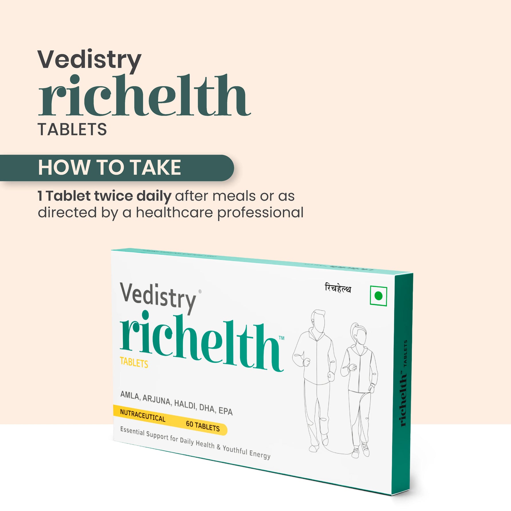 Vedistry Richelth Tablets 60s - Anti-Aging Cellular Health & Mitochondrial Energy Booster