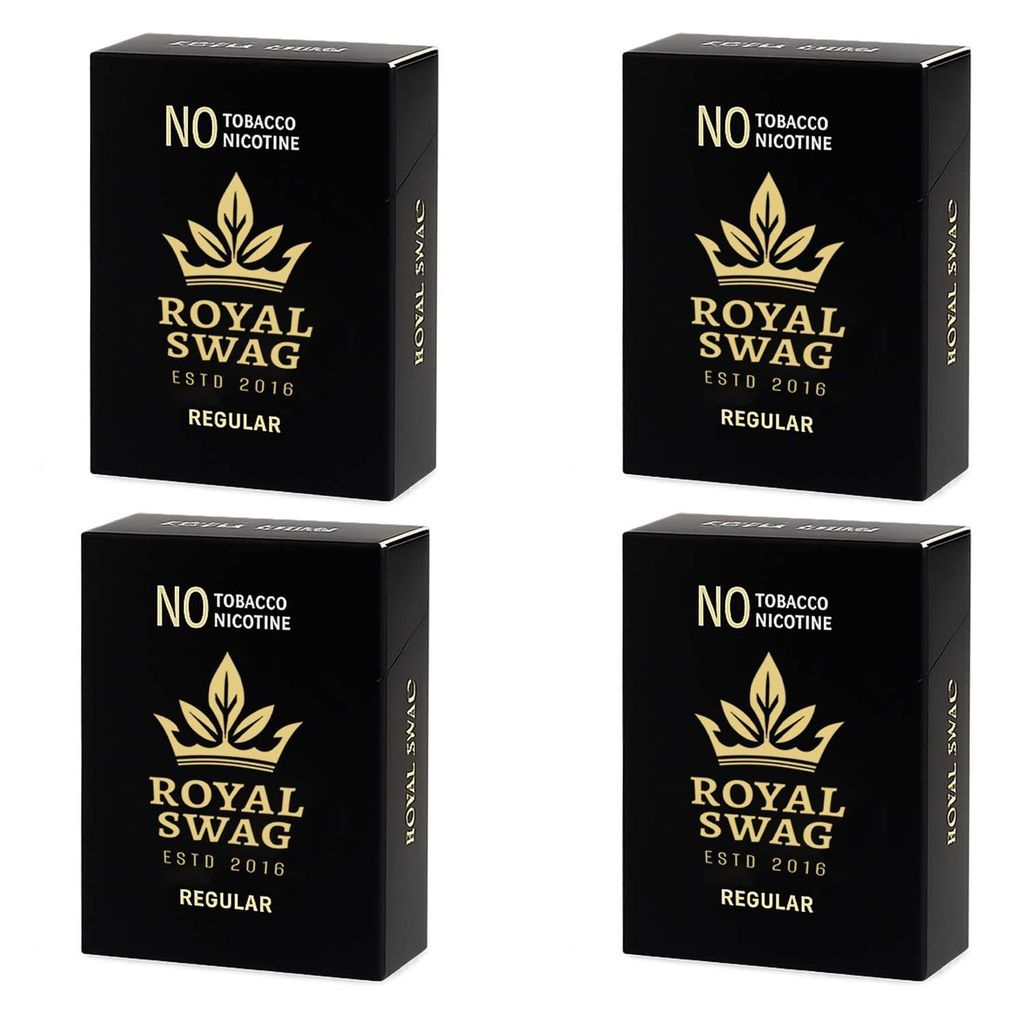 Royal Swag Herbal Cigarettes Regular Flavour - Tobacco Free (80 Sticks - Pack of 4)