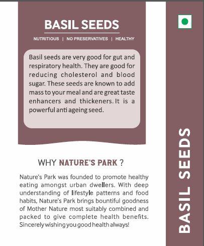 Nature's Park Roasted Basil Seeds (Tukmaria Seed Sabja Seed) Pet Jar (100 g)