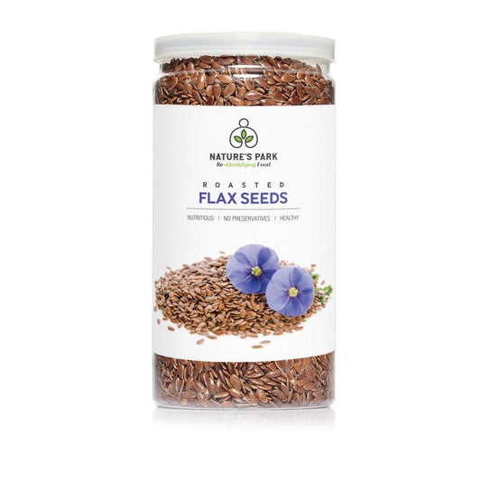 Nature's Park Roasted Flax Seeds - Alsi Seeds Rich in Omega 3 Fatty Acids for Weight Loss Pet Jar Roasted Flax Seeds (100 g)