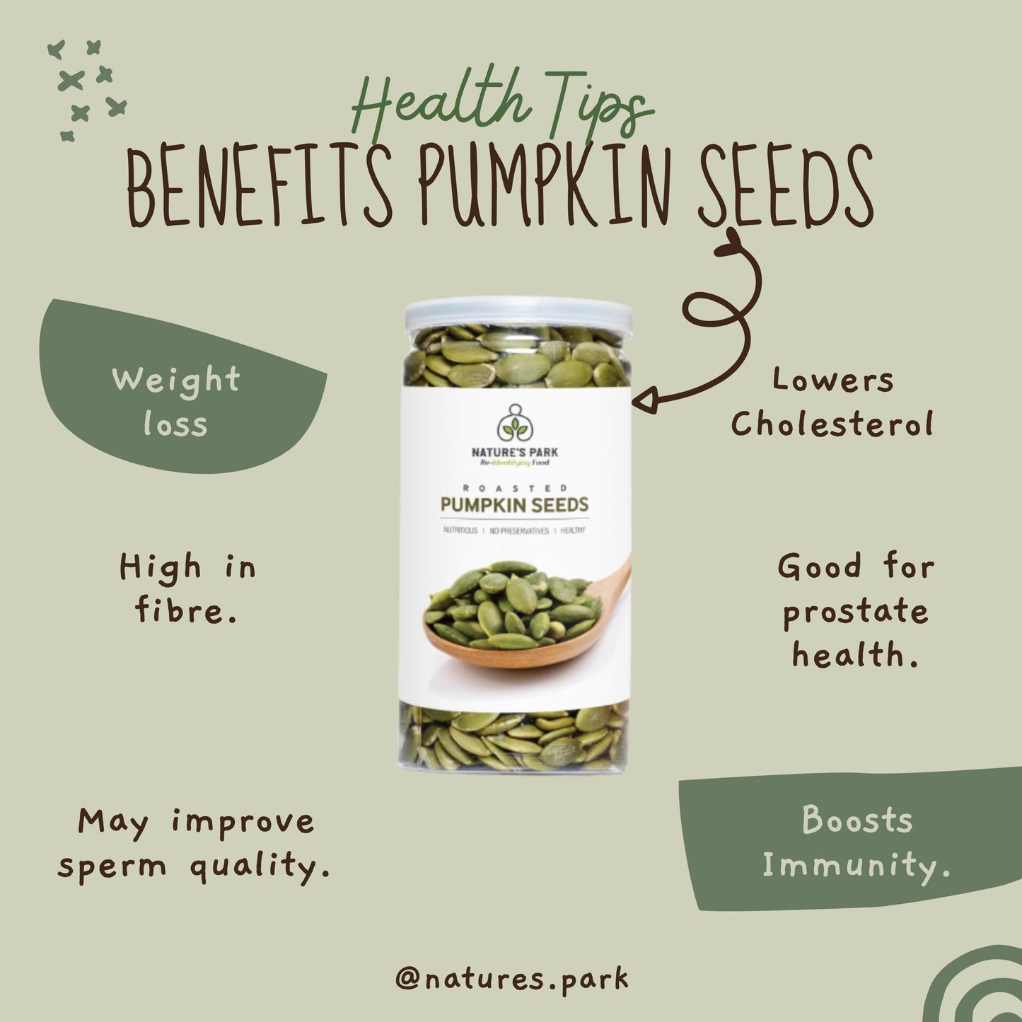 Nature's Park Roasted Pumpkin Seeds Pet Jar - 140gm