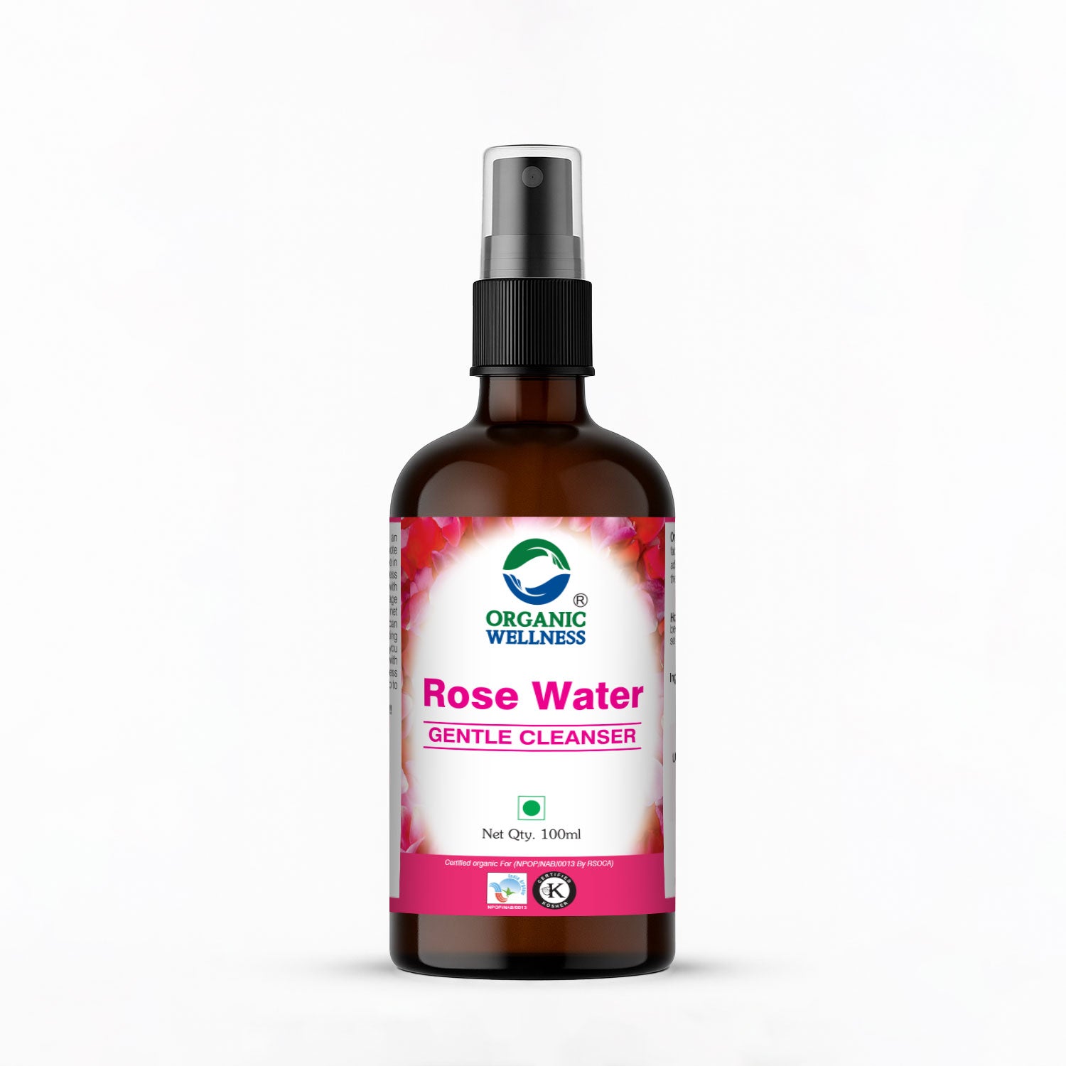 Organic Wellness Rose Water Gentle Cleanser 100 ml with spray pump