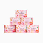 moha: Rose & Almond Soap Pack of 6 - Dry Skin Bathing Bars