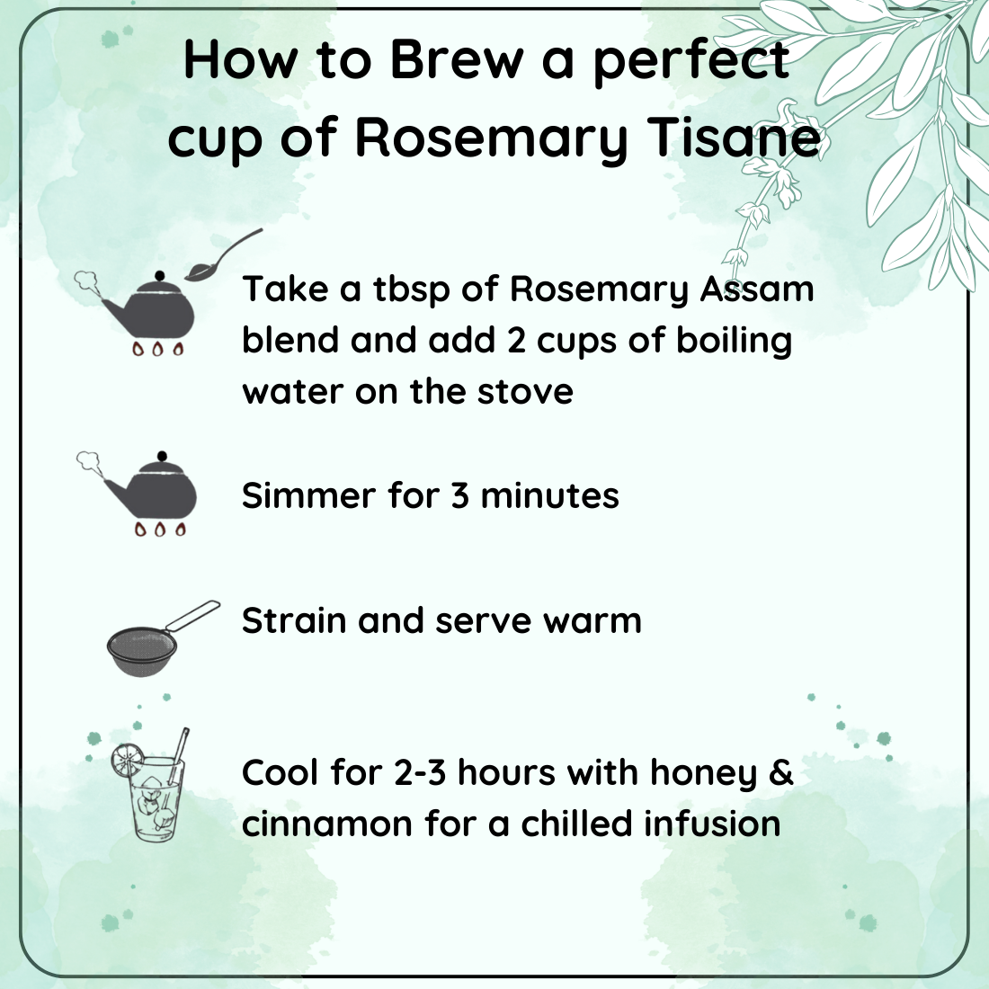Radhika's Fine Teas Revvs Up Metabolism Rosemary Blend (50g) | Refreshing Herbal Tisane for Fat Burn, Digestion & Mental Clarity1