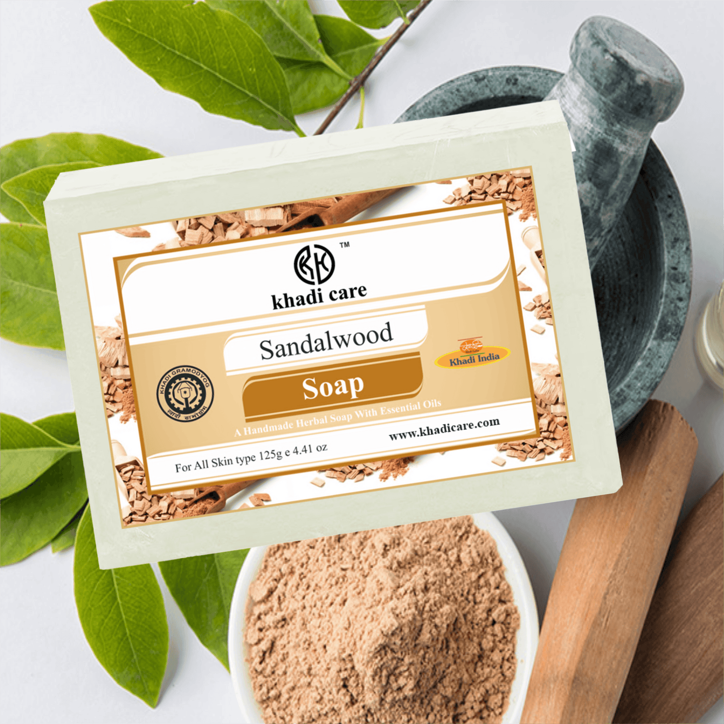 Khadi Care Herbal Sandalwood Soap - 125g