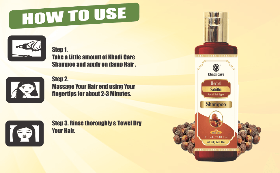 Khadi Care Herbal Satritha Shampoo for Deep Cleansing & Dandruff Control - 210ml