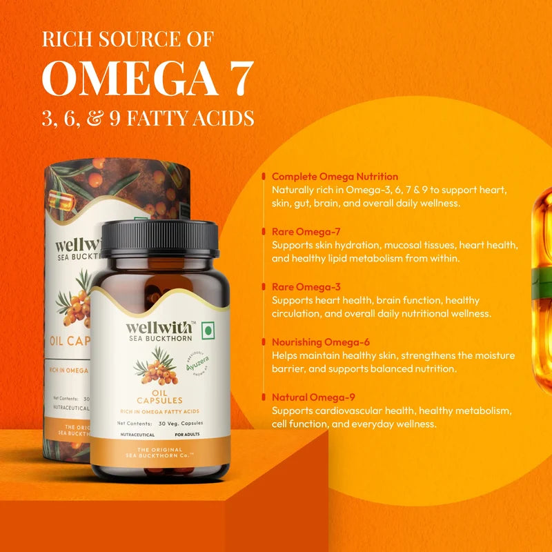 WellWith Sea Buckthorn Omega 7 Oil Capsule (30 Each)