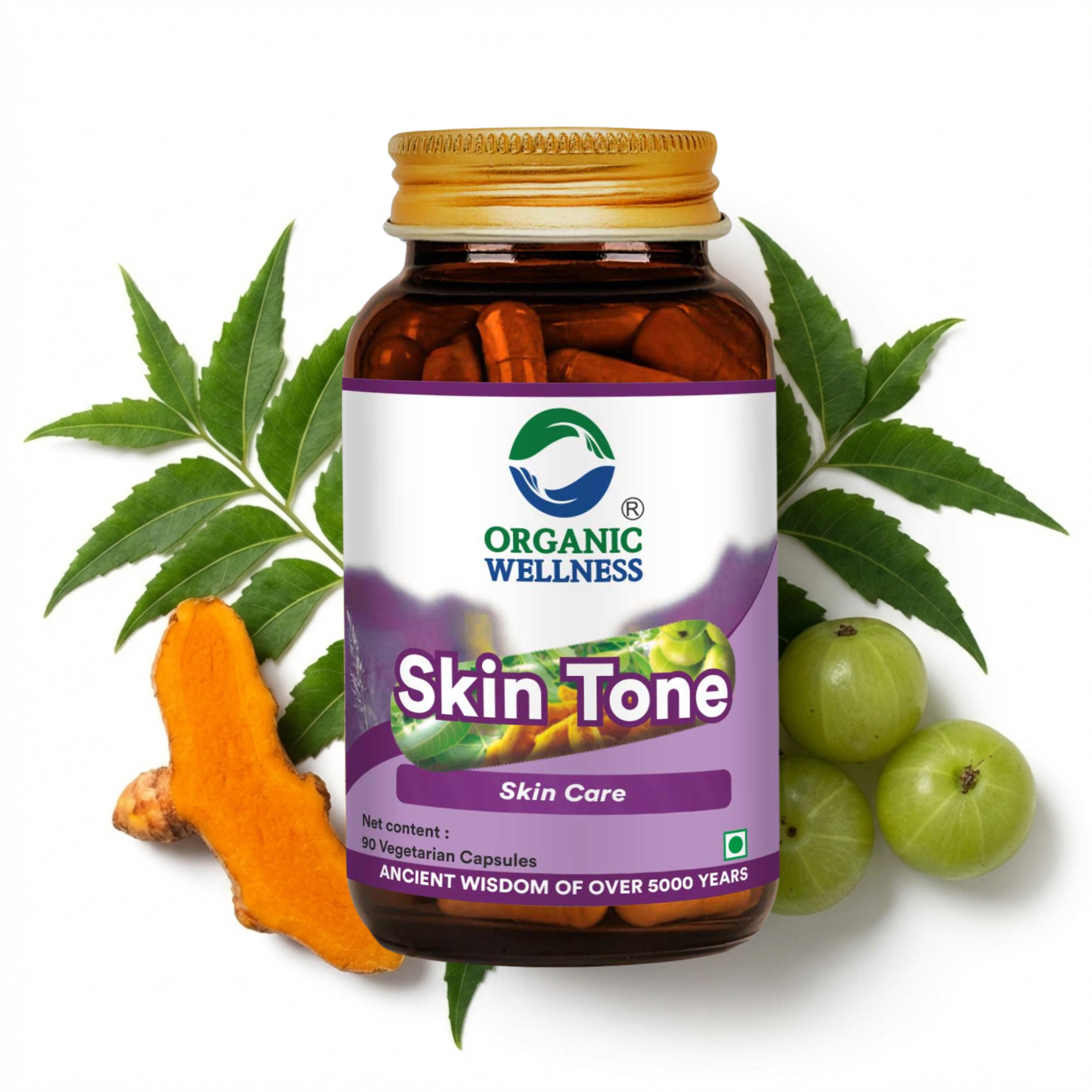 Organic Wellness Skin-Tone Capsules -  90 Capsules